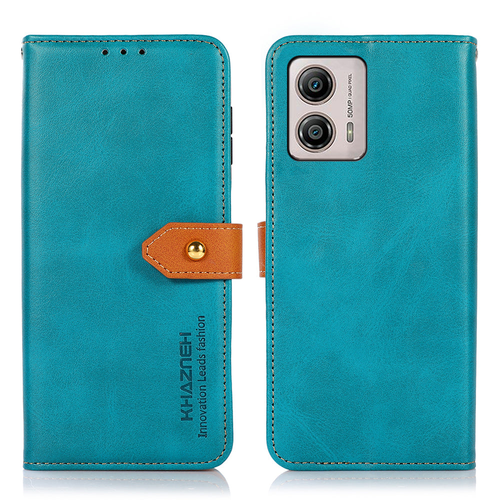 KHAZNEH For Motorola Moto G53 5G G13 4G G23 4G Cell Phone Case Cowhide Texture PU Leather Gold Buckle Stand Wallet Cover KHAZNEH For Motorola Moto G53 5G G13 4G G23 4G Cell Phone Case Cowhide Texture PU Leather Gold Buckle Stand Wallet Cover